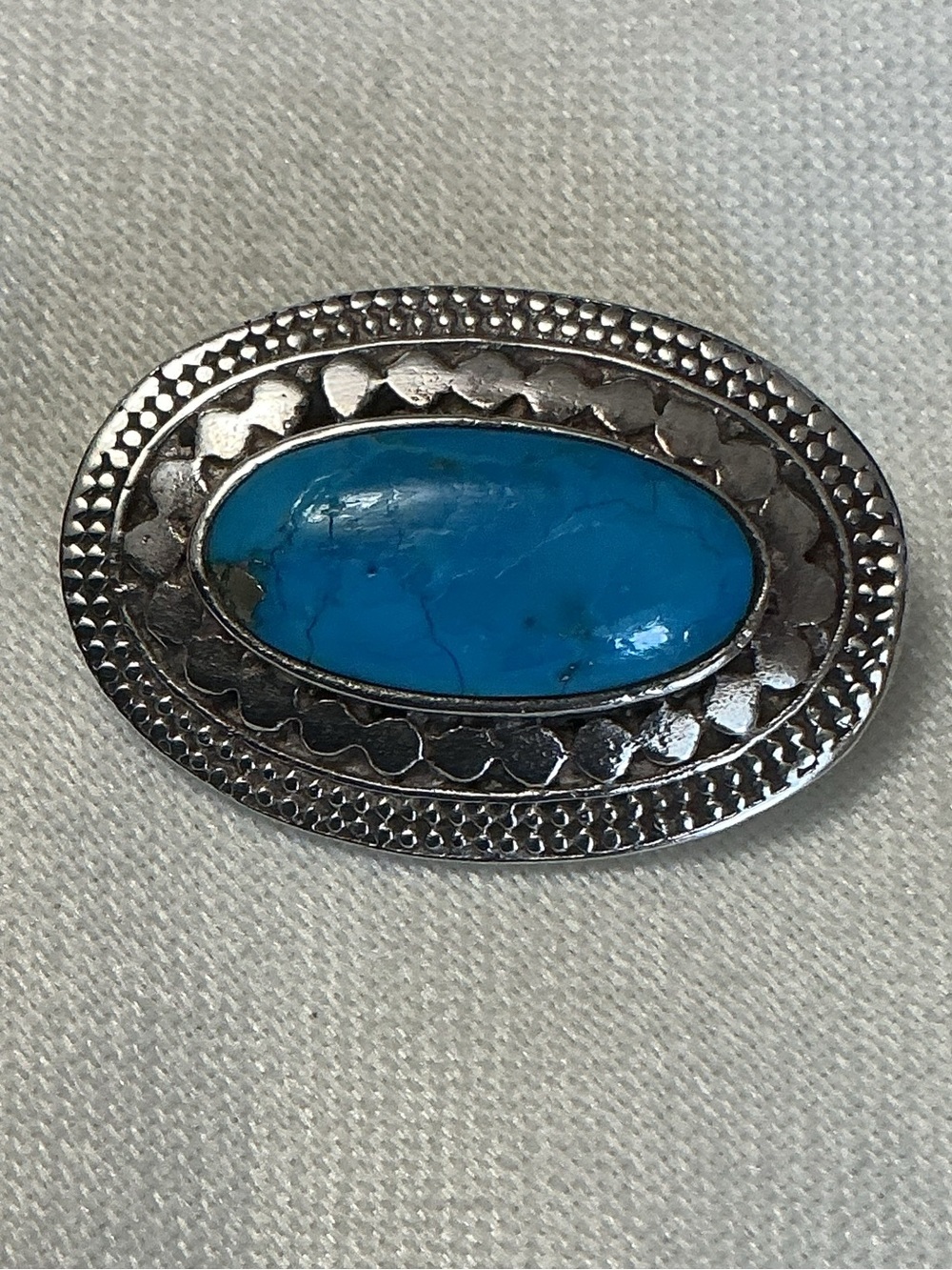 Vintage 925 Stone Inlay Southwestern Brooch Pin